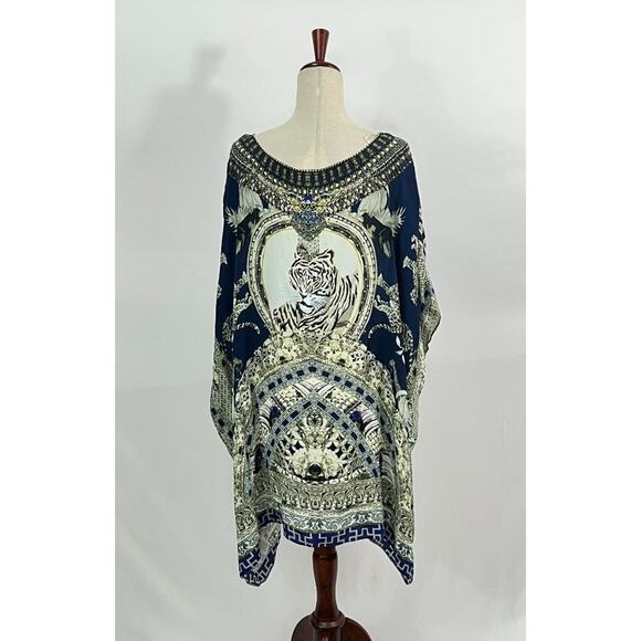 CAMILLA OS S M L A Little Past Twilight Short Round Neck Caftan NWT - Picture 2 of 14